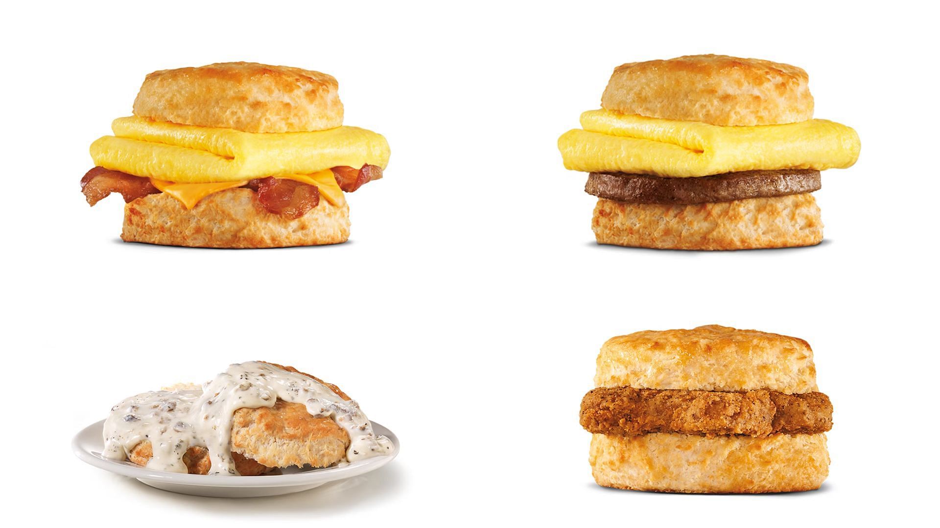 Enjoy a 2 for $5 Breakfast Biscuits combo (Image via Hardee&rsquo;s)