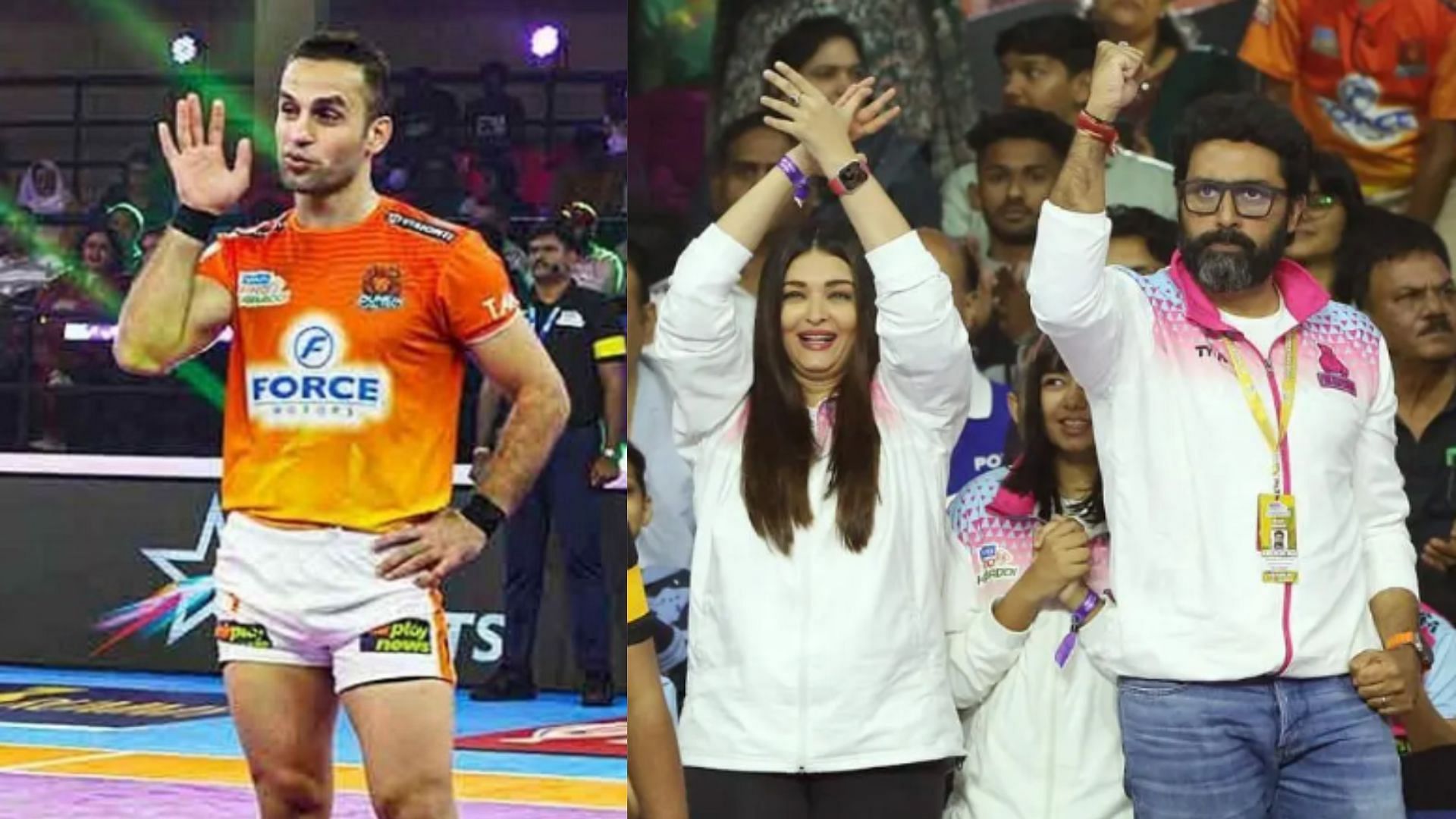 Fazel Atrachali (L) will be facing off against the Bachchan-family owned Jaipur Pink Panthers