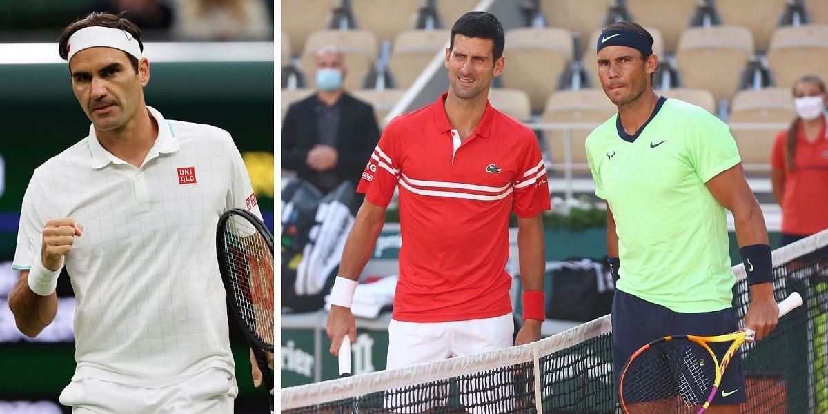 From L-R: Roger Federer, Novak Djokovic and Rafael Nadal.
