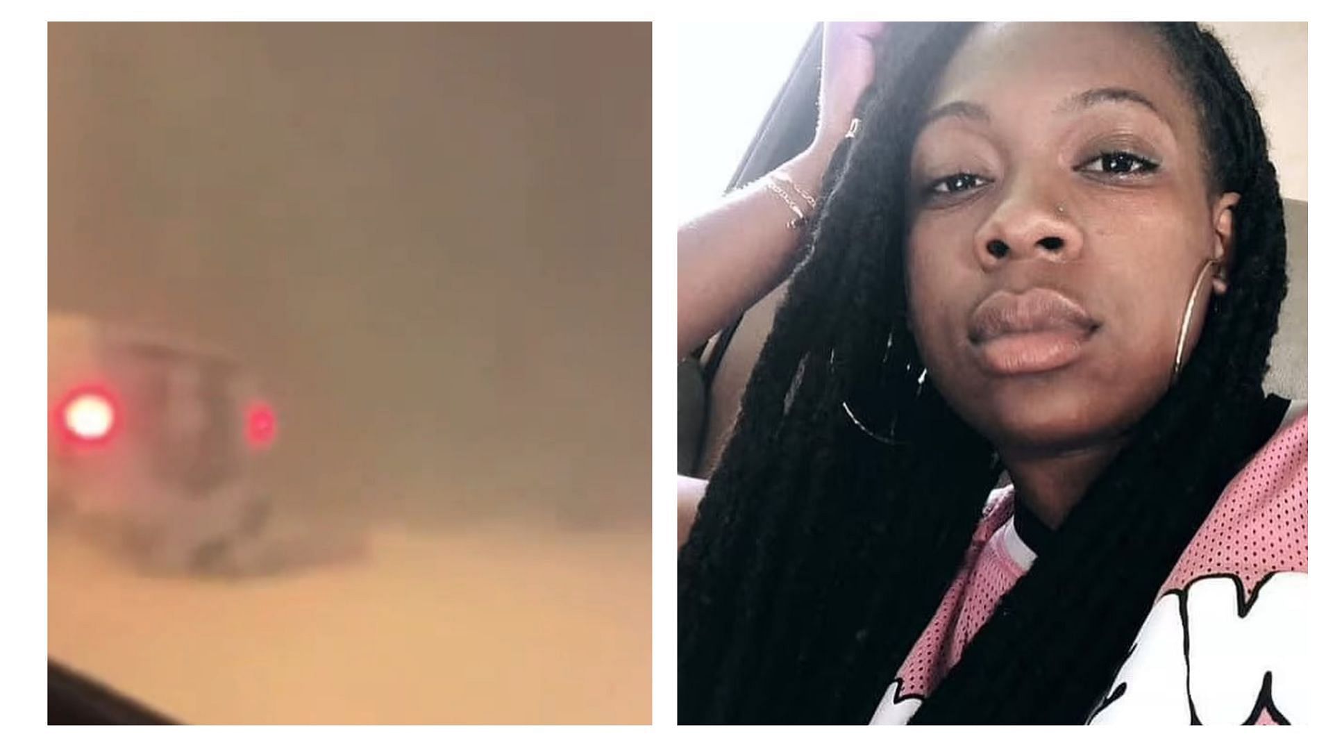 Anndel Taylor sent her family a video of her surroundings while she was stuck inside her car for hours (Images via Twitter @/MikeSington) 