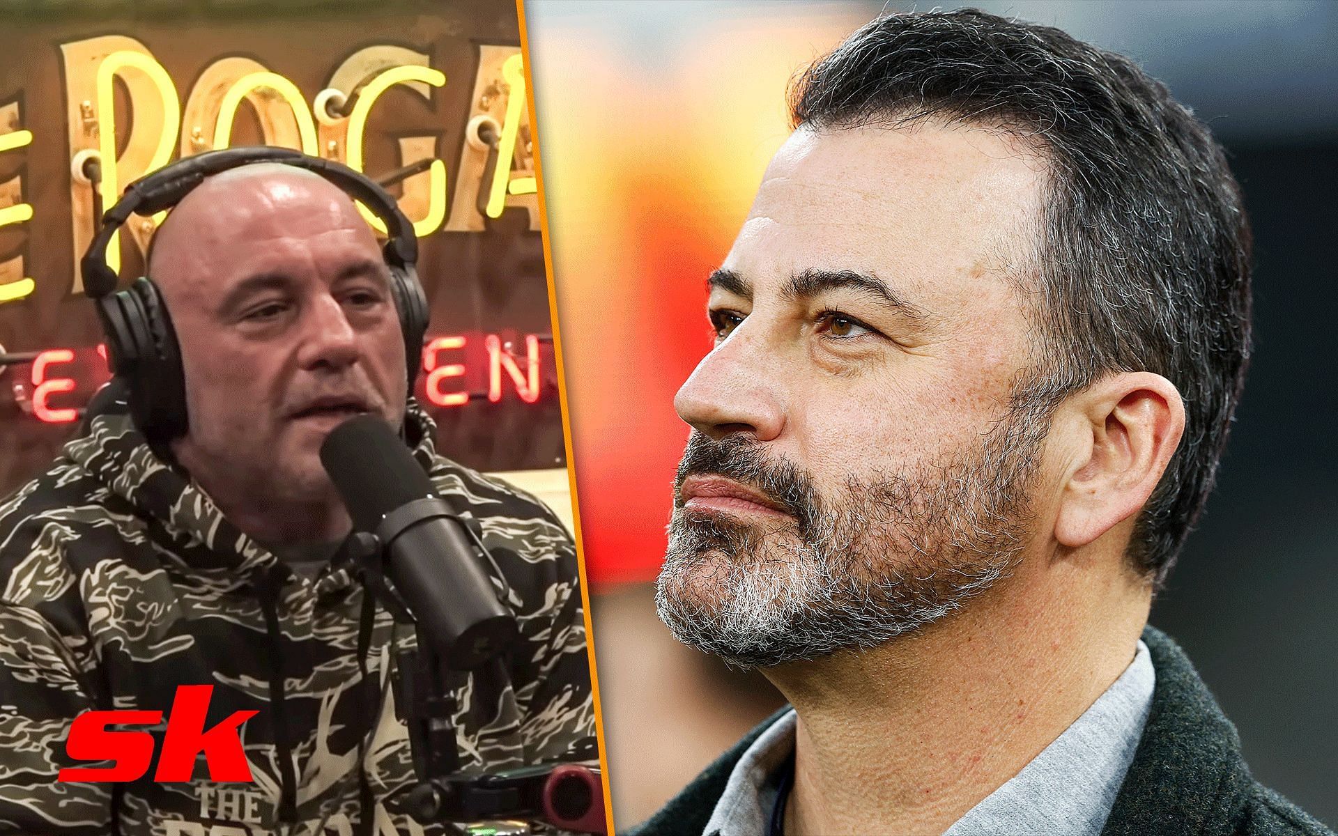 Joe Rogan (Left) and Jimmy Kimmel  (Right) [Images via: JRE+ | YouTube]