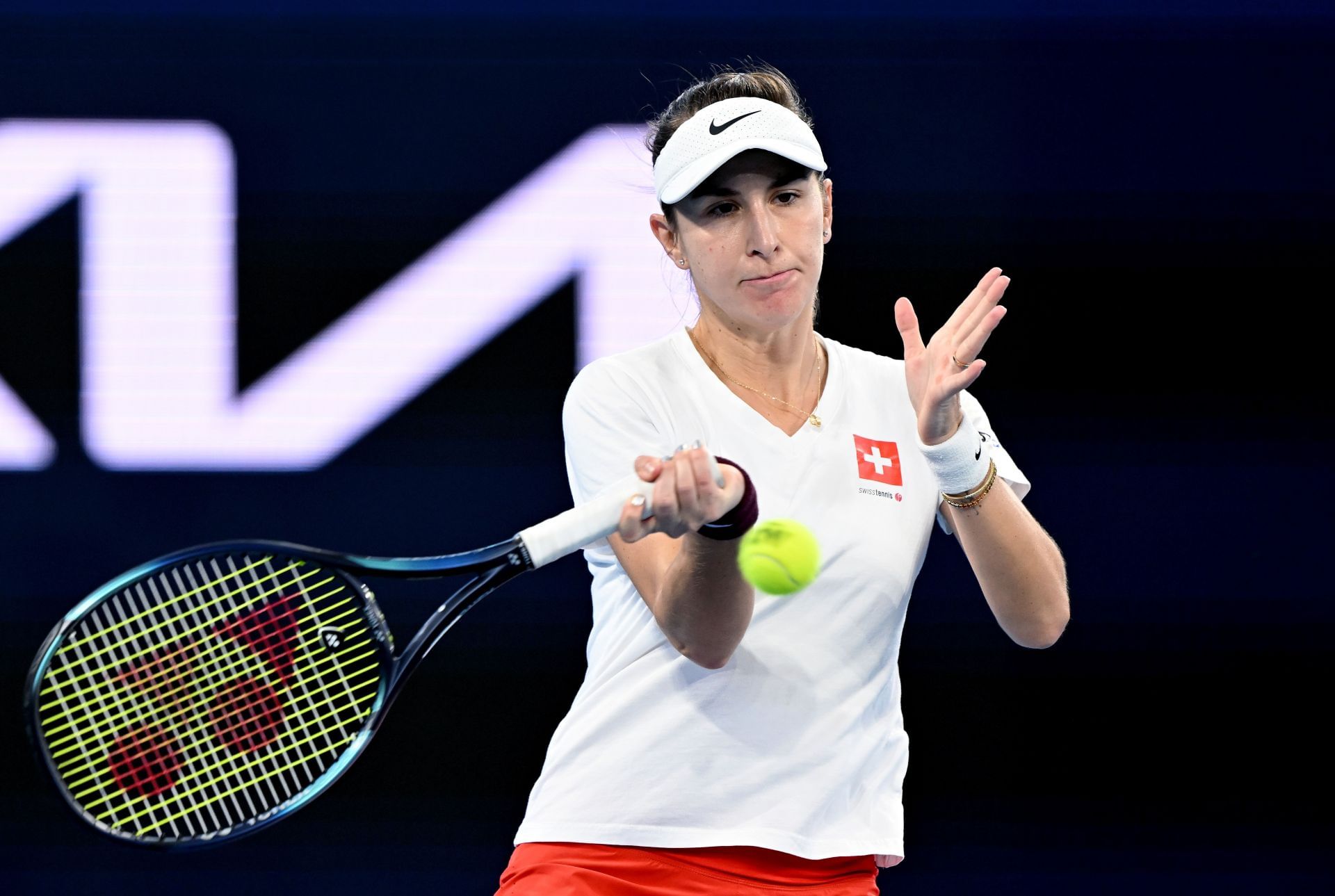 Bencic during a training session ahead of the 2023 United Cup