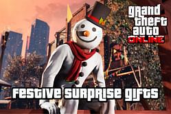 How can GTA Online players claim their gifts during Festive Surprise 2022 event?