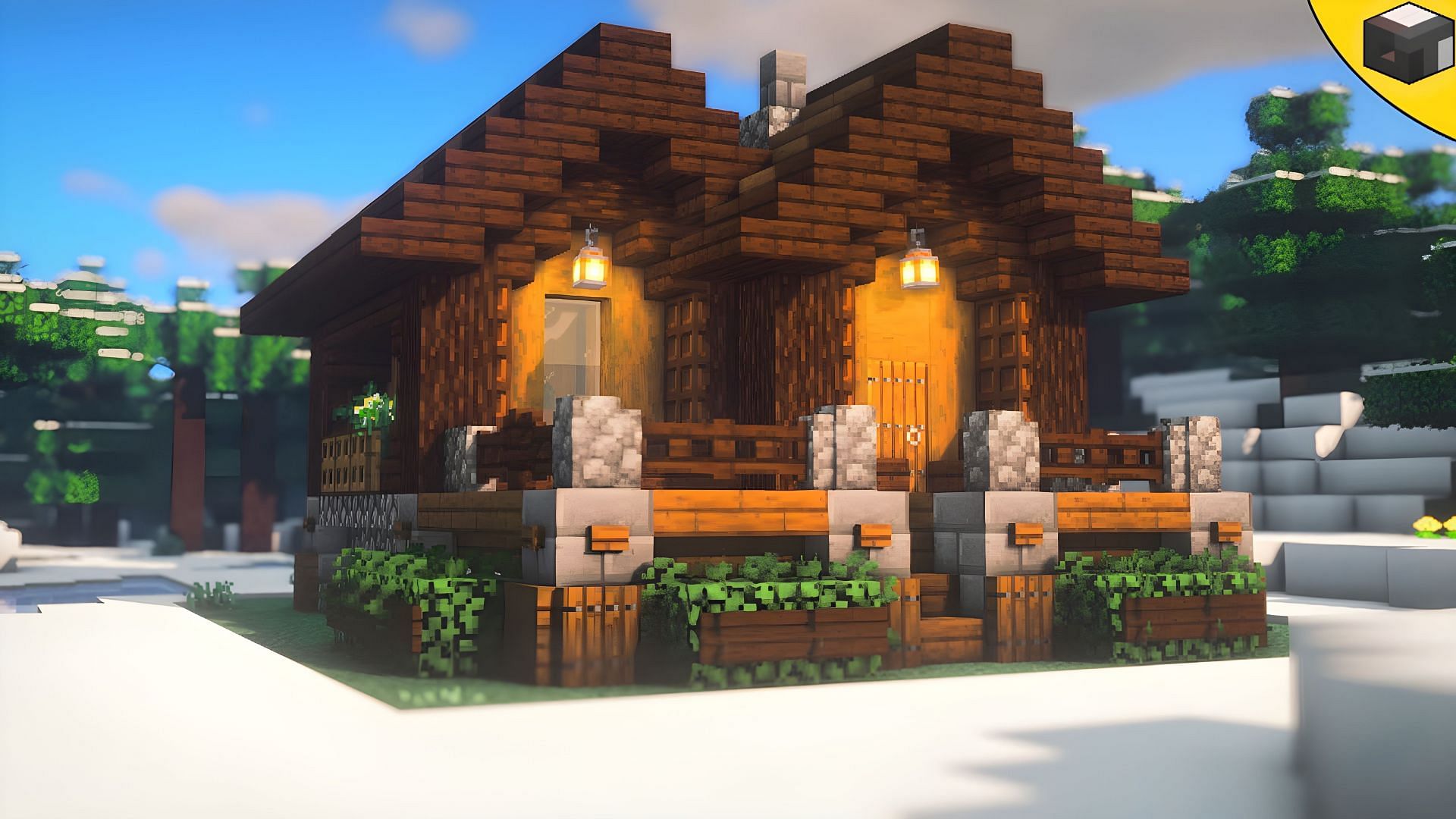 Minecraft winter houses can be a fabulous choice for beginners (Image via Youtube/One Team)