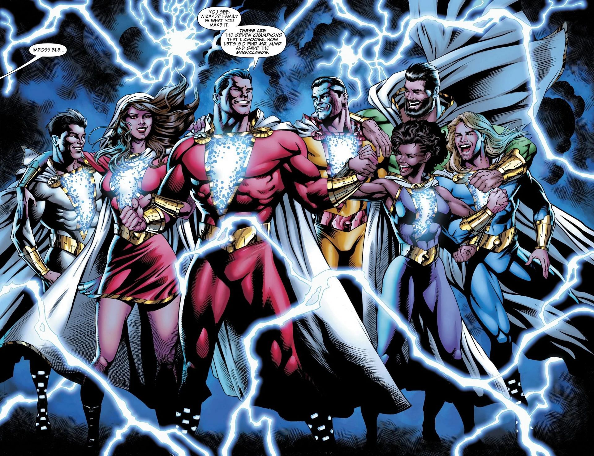 The Shazam! family in the comics (Image via DC comics)