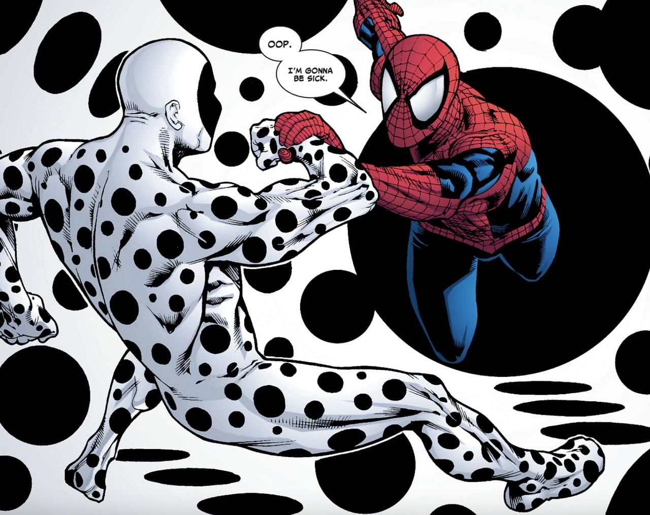 Spider-Man and The Spot in the Darkforce Dimension (Image via Marvel)