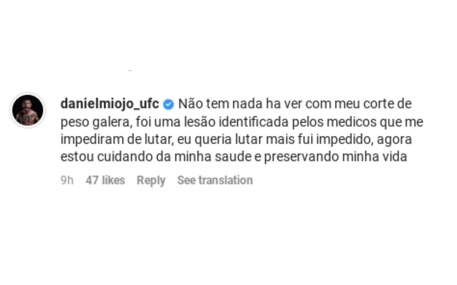 UFC flyweight Daniel Da Silva&#039;s comment