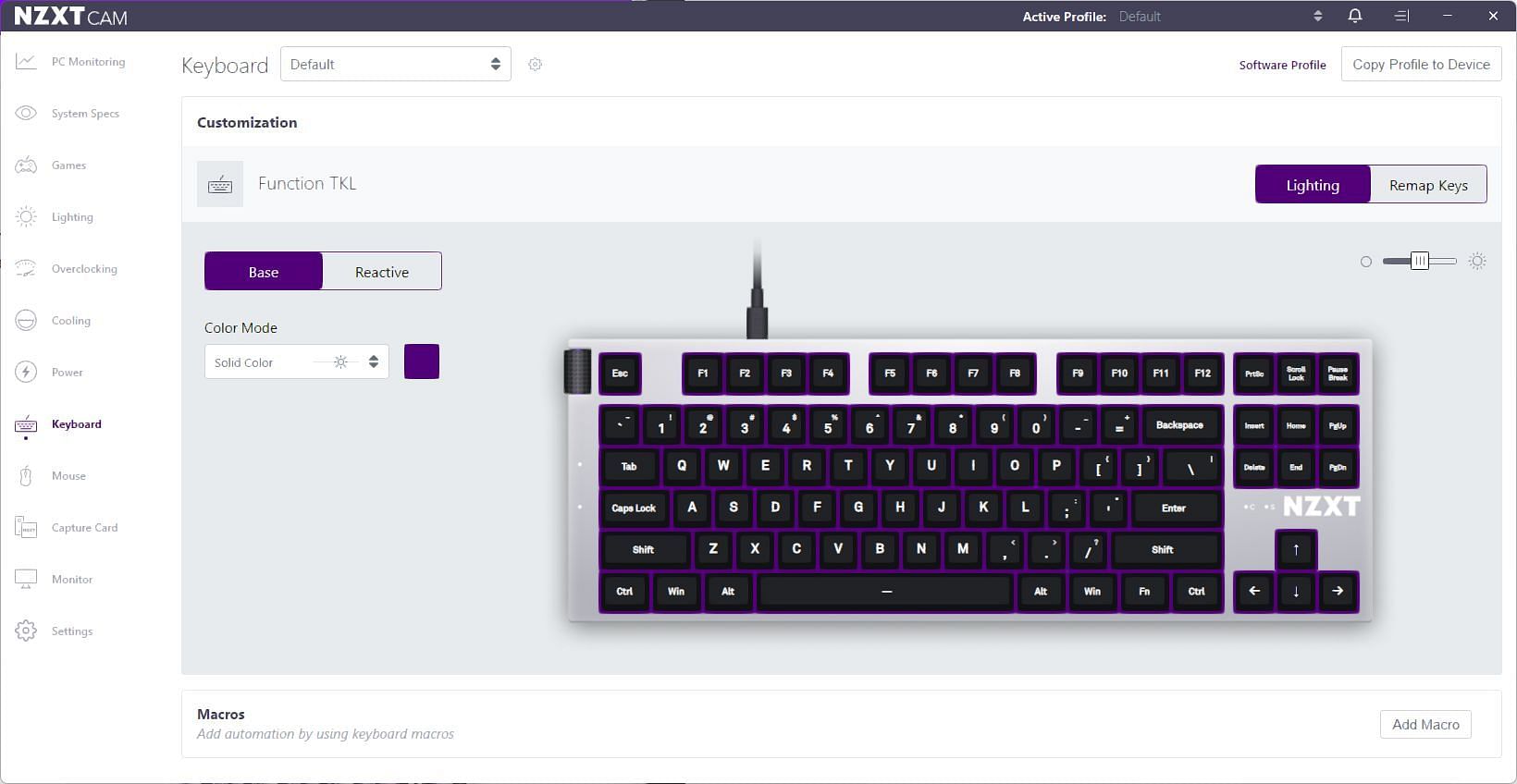 Customization options in NZXT CAM software (Image via NZXT)