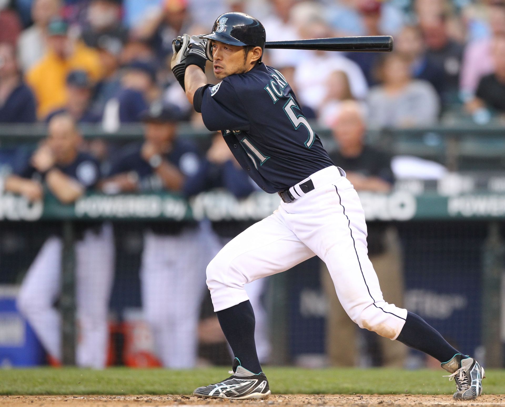 Jun 18, 2001; Oakland, CA, USA; Ichiro Suzuki (cq) of the Seattle Mariners  photographed during their