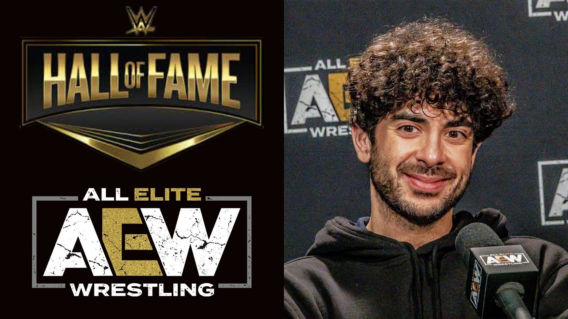 AEW and WWE logo (left), Tony Khan (right)