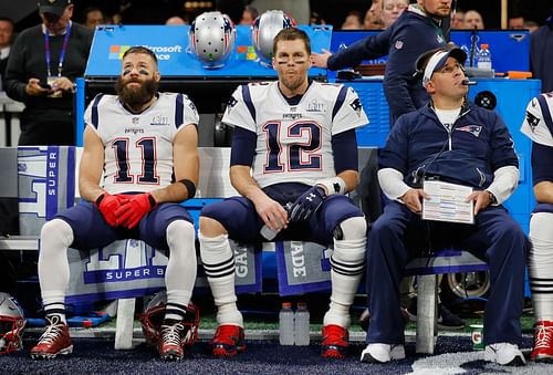 Tom Brady and Josh McDaniels in Super Bowl LIII