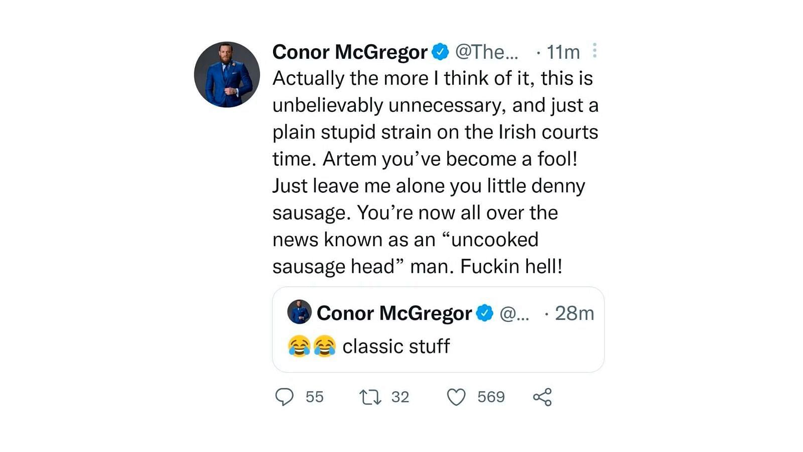 McGregor&#039;s now-deleted tweet