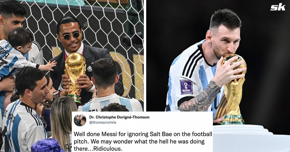 Fans furious with Salt Bae for forcing Lionel Messi and other Argentina players to take photos with FIFA World Cup trophy