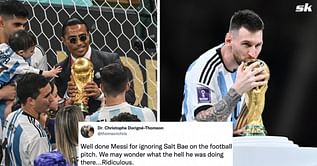 "Salt Bae is a disgrace" - Fans slam the Turkish chef for forcing Lionel Messi and other Argentina players to take photos with FIFA World Cup trophy