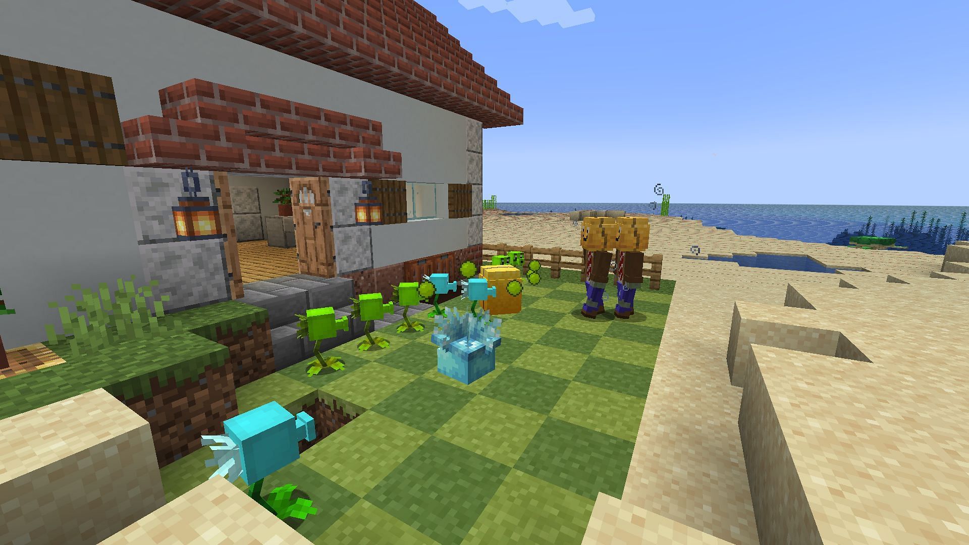 Plant Vs. Zombies in Minecraft (Image via Mojang)