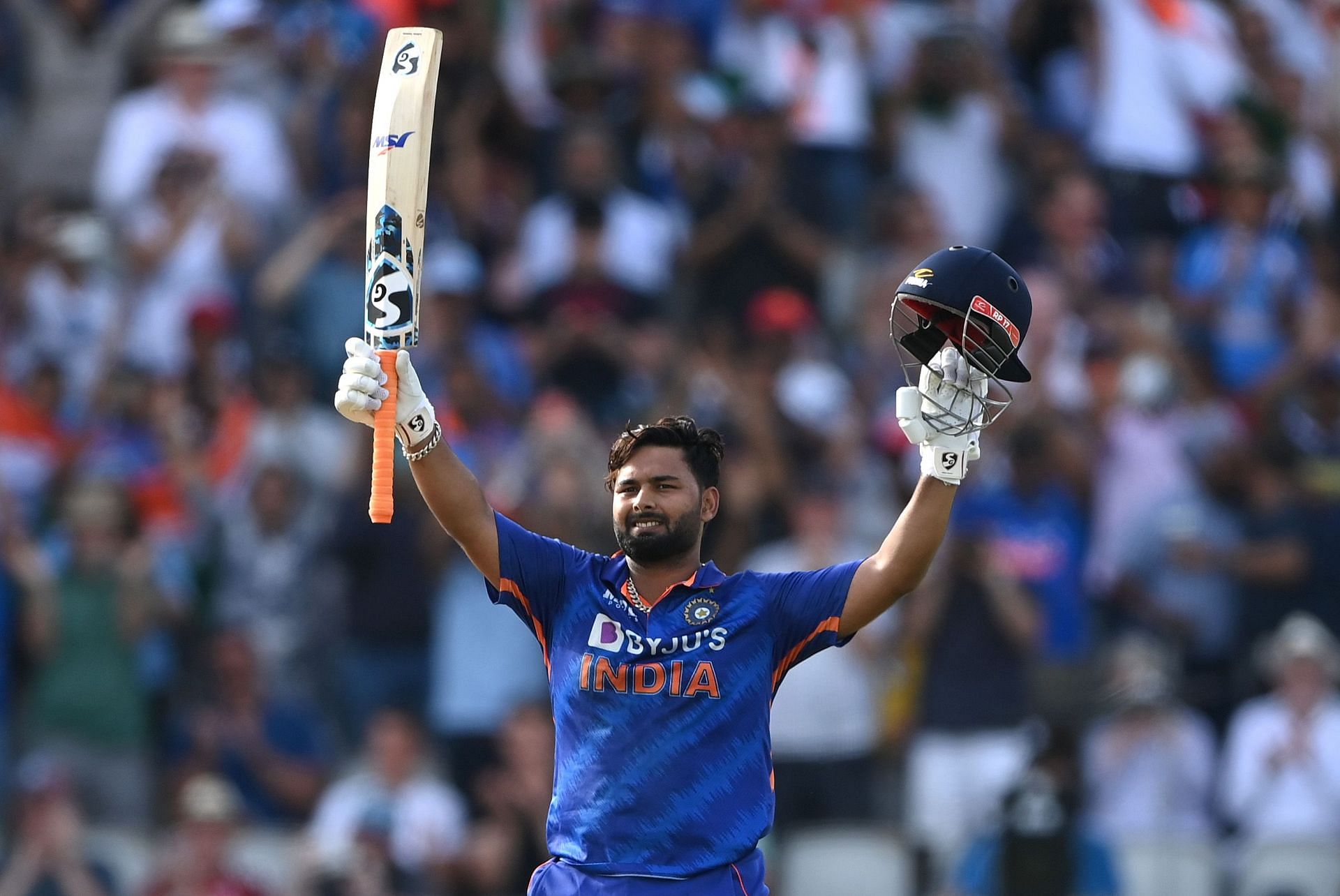 Rishabh Pant struck a magnificent hundred in the Manchester ODI. Pic: Getty Images
