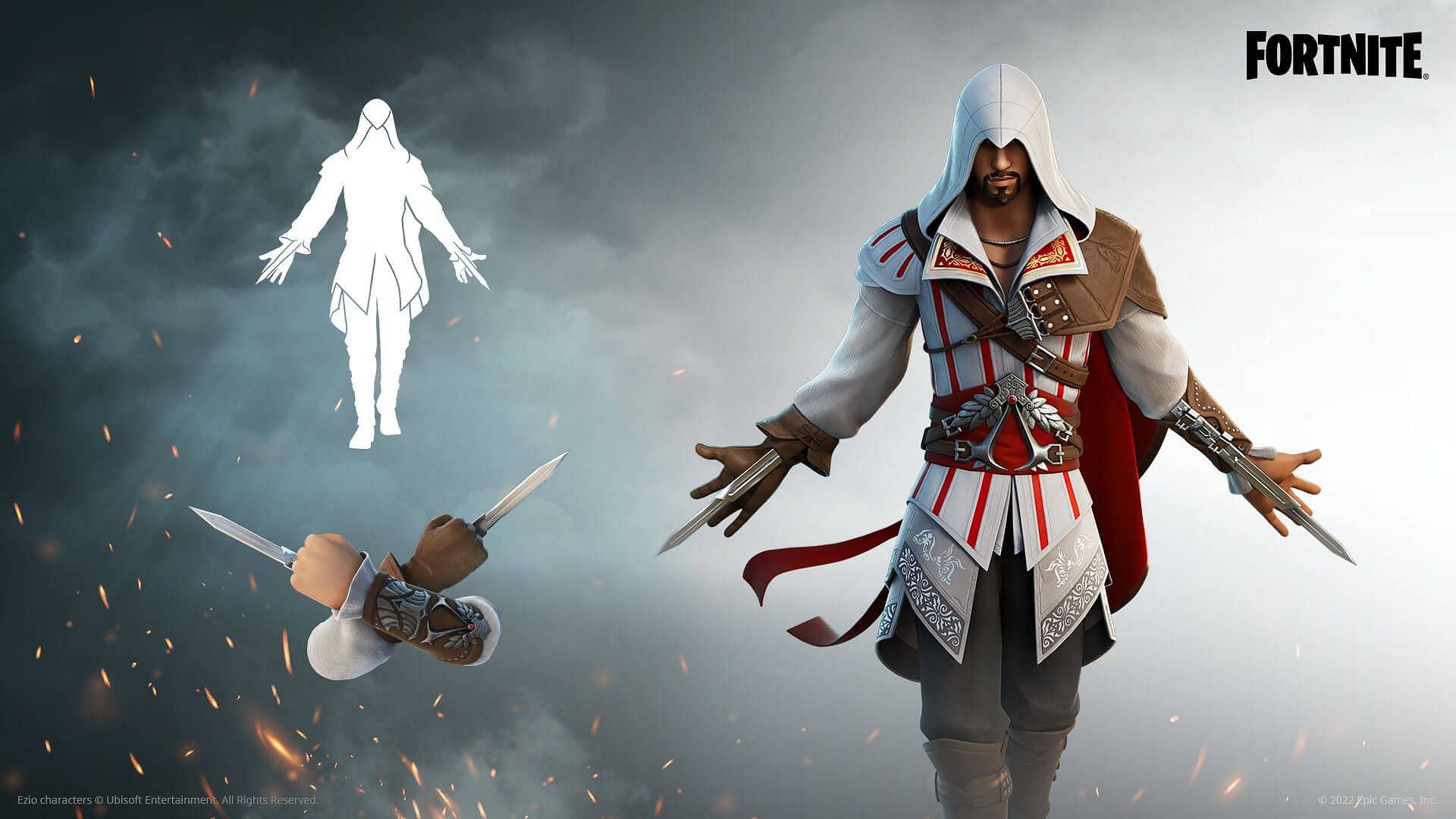 Epic Games released two Assassin&rsquo;s Creed skins to Fortnite Battle Royale (Image via Epic Games)