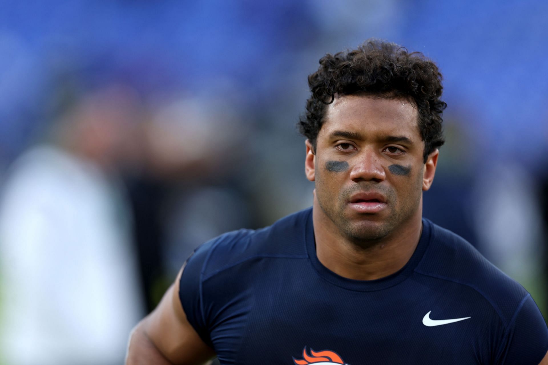 Russell Wilson at Denver Broncos v Baltimore Ravens