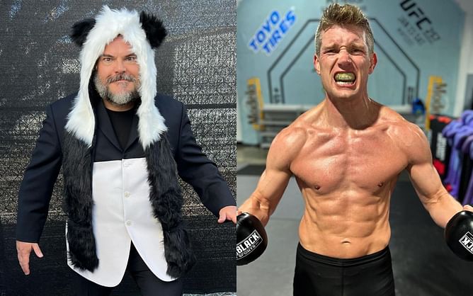 Hollywood star Jack Black reacts to Stephen 'Wonderboy' Thompson's win over Kevin Holland