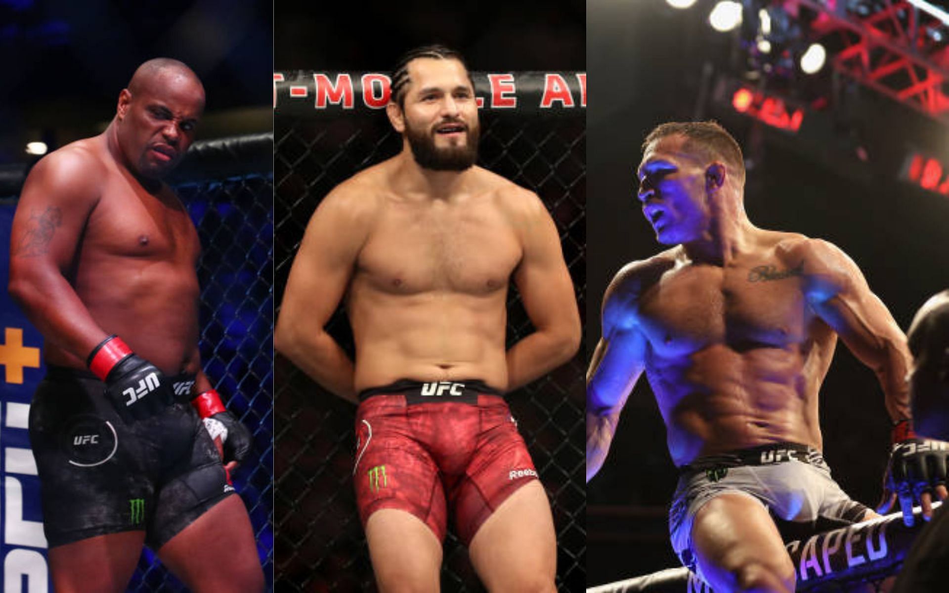 From left to right: Daniel Cormier, Jorge Masvidal, Michael Chandler