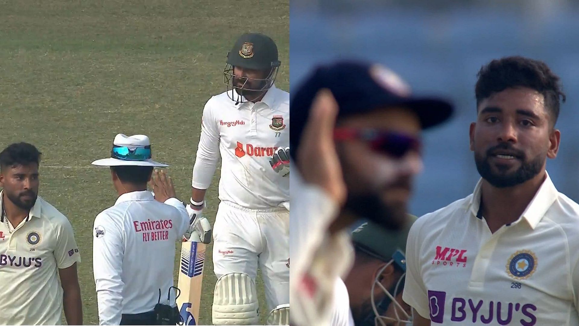 Snippets from the face-off between Litton Das and Mohammed Siraj (P.C.:SONY)