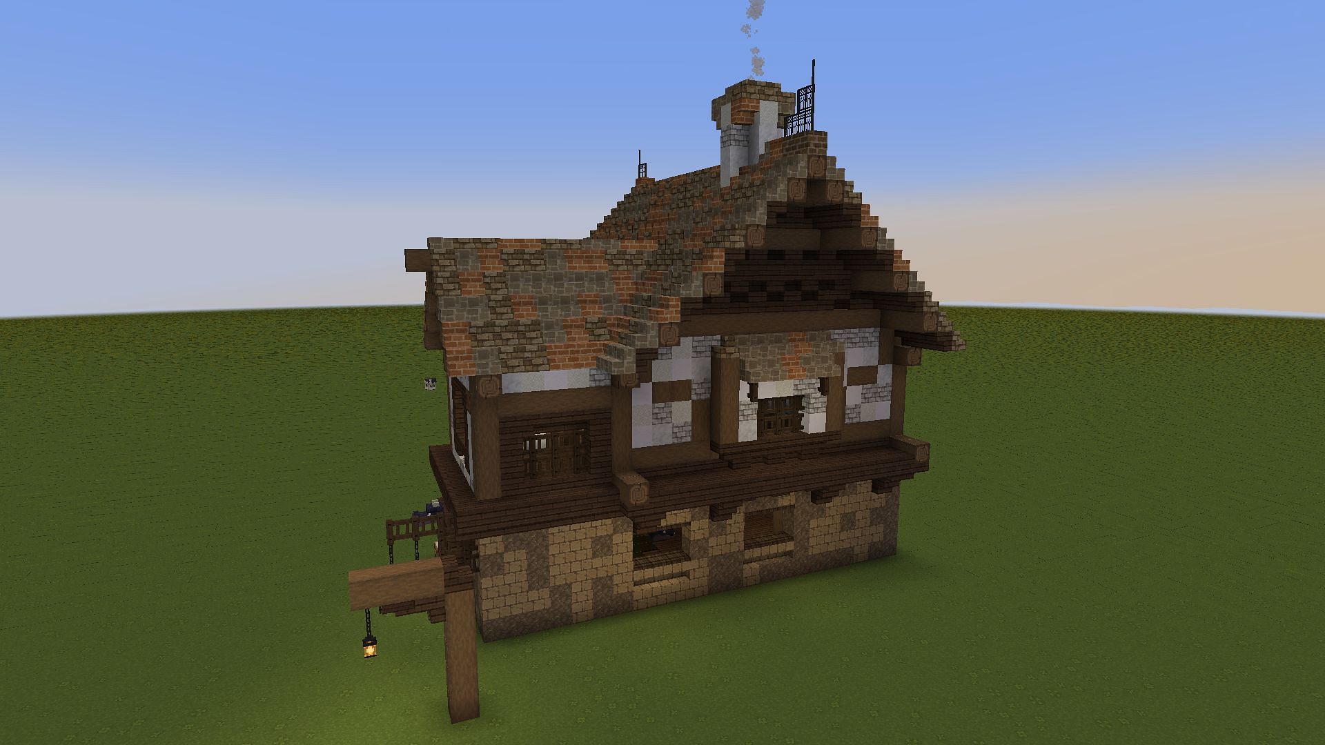 A medieval house (Image via Minecraft)