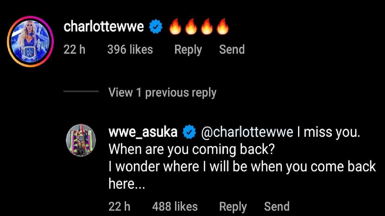 Asuka responds to Charlotte&#039;s comment