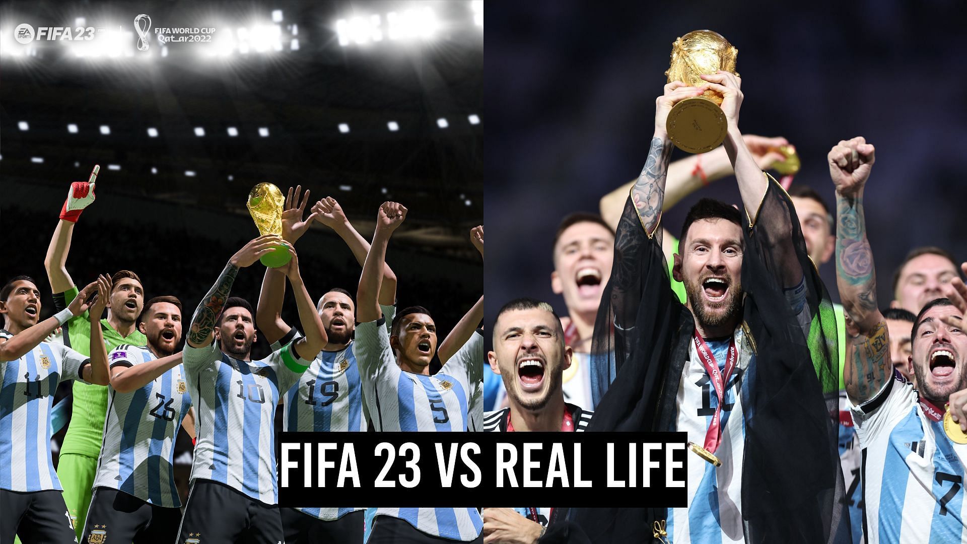 Messi finally lifts the world cup, just as EA Sports predicted (Image via EA Sports FIFA/ Twitter)