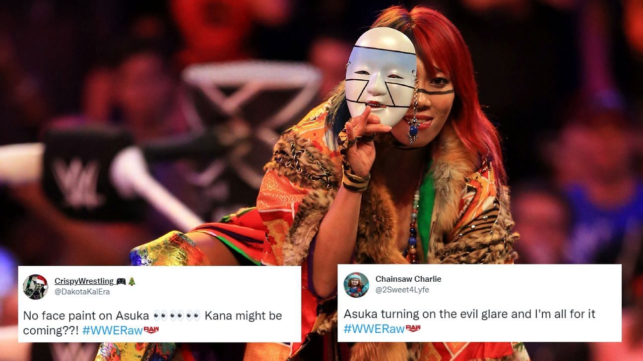 Asuka showed up with a new look on WWE RAW
