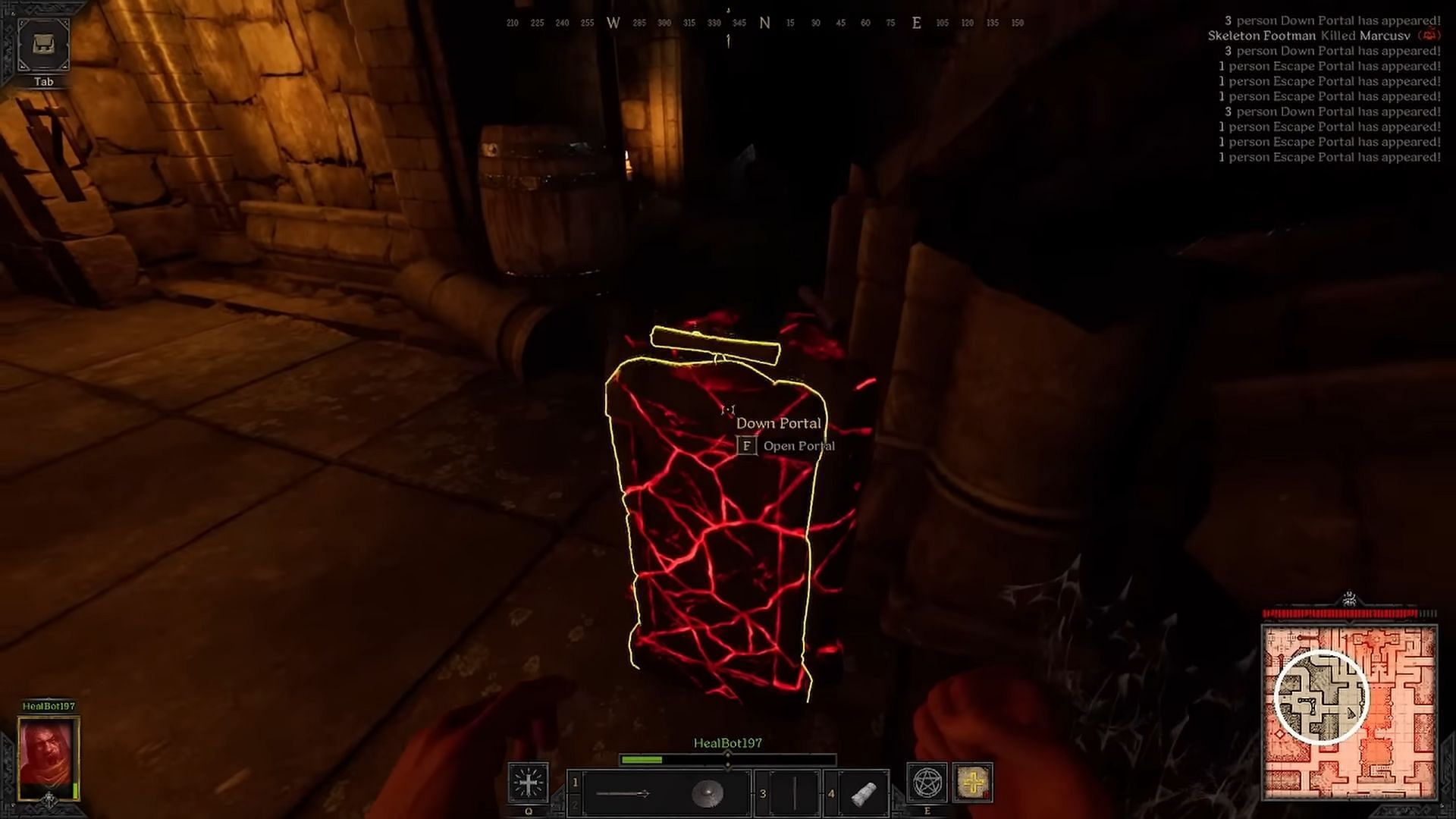 Down Portal in Dark and Darker (Image via Ironmace and YT/@VideoGameDataBank)