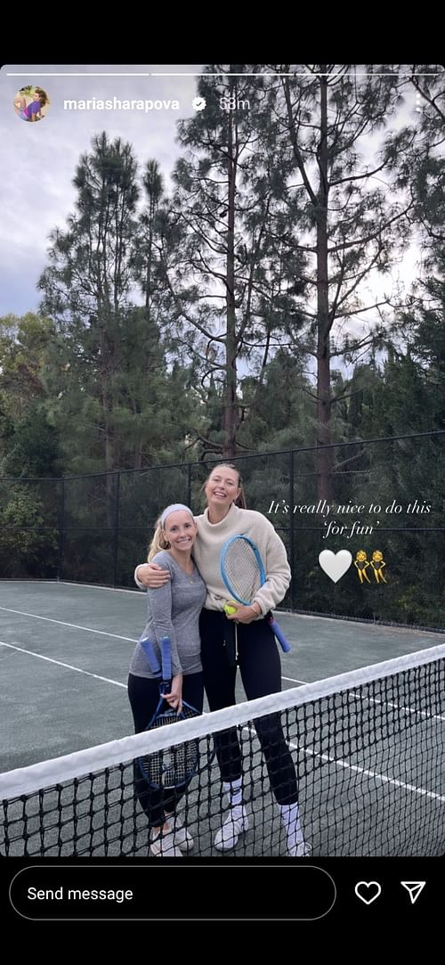 Maria Sharapova's Instagram story