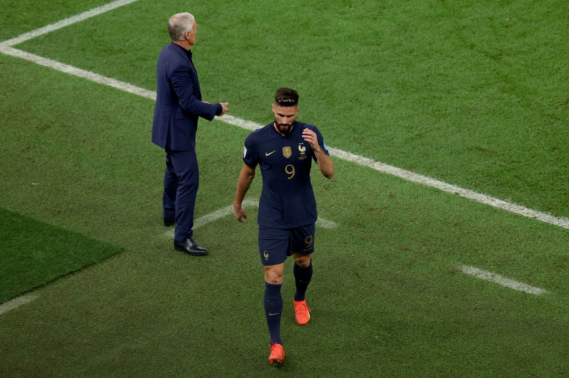 Olivier Giroud came off in the opening half.