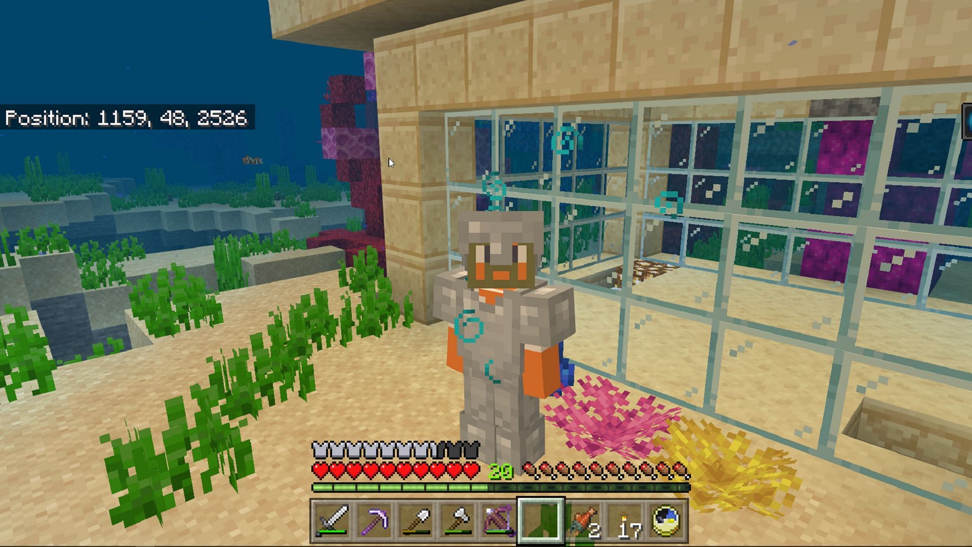 Minecraft players can spend more time underwater with the right tools (Image via Mojang)