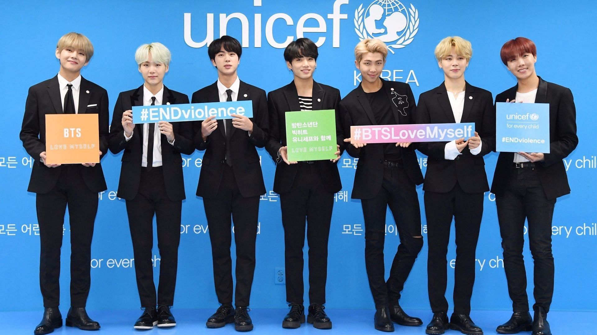 BTS UNICEF Ambassadors (Image via Twitter/@smiling_bts)