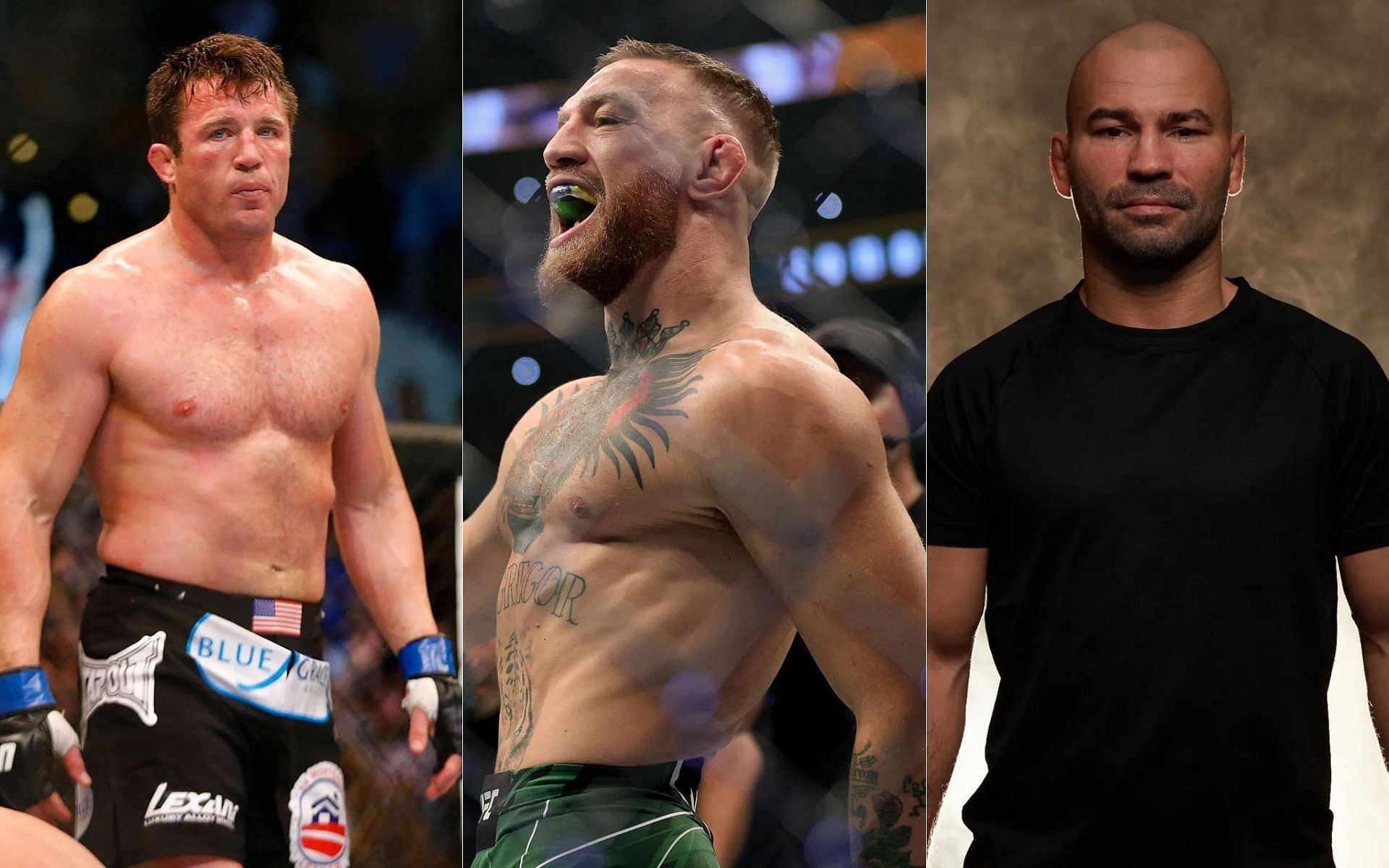 Chael Sonnen (left), Conor McGregor (middle) and Artem Lobov (right)