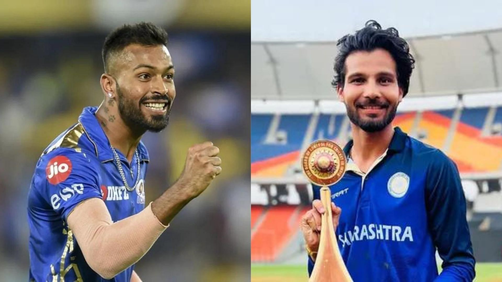 Hardik Pandya (L) &amp; Prerak Mankad (P.C.:iplt20.com &amp; Twitter)