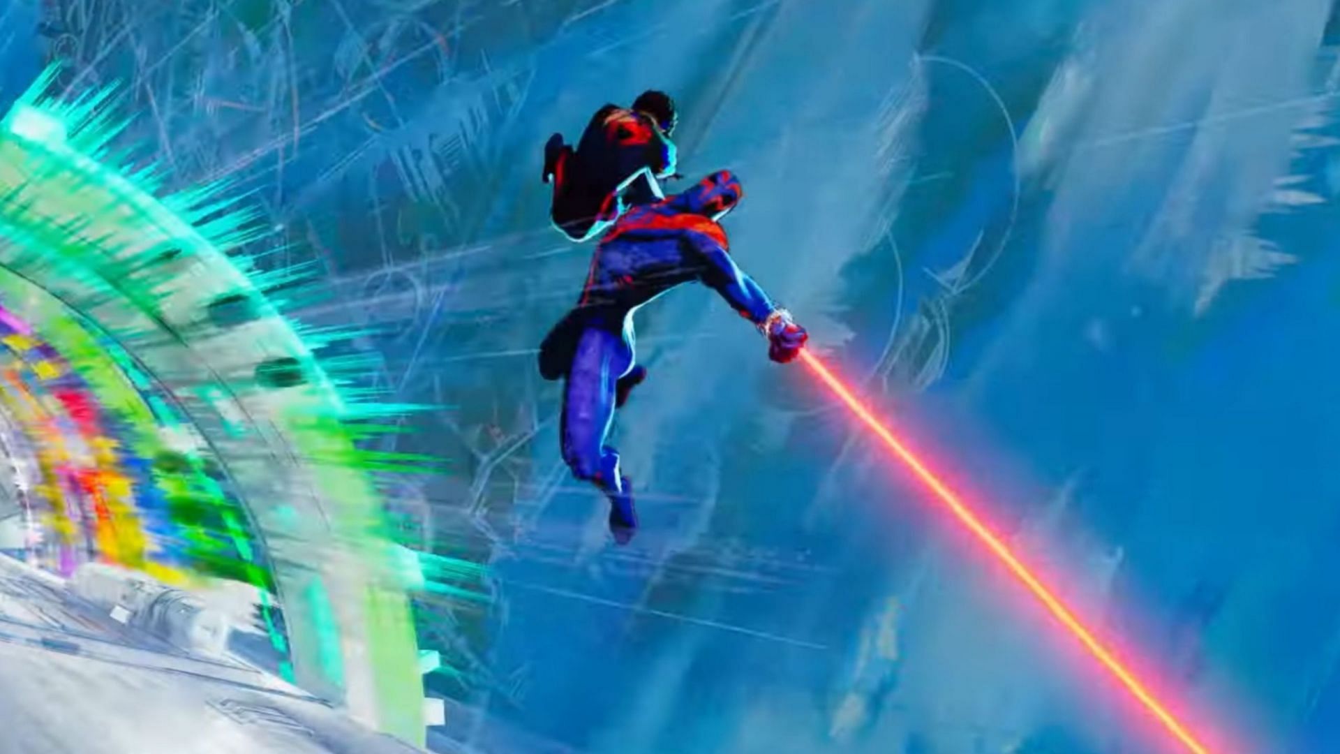 Spider-Man 2099 vs Miles Morales in Spider-Man: Across the Spider-Verse (image via Sony Pictures Entertainment)