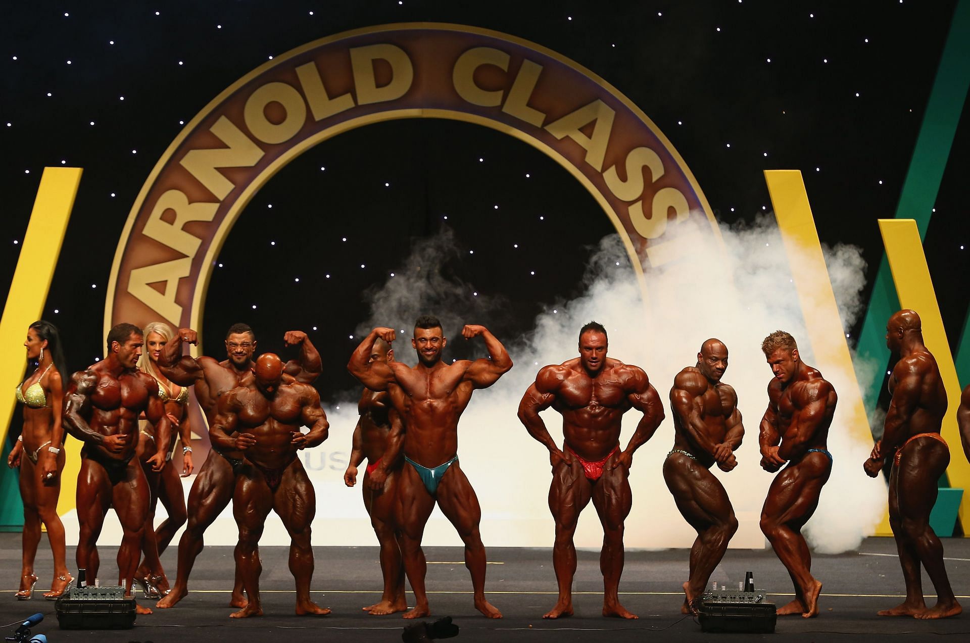 Competitors are introduced at The Arnold Classic Australia 2015 (Photo by Robert Cianflone/Getty Images)