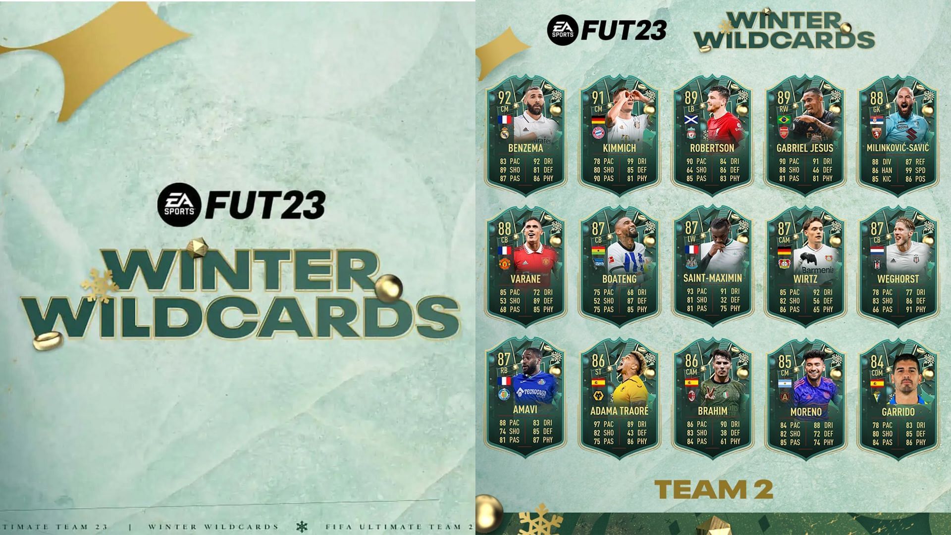 The second team for the ongoing Winter Wildcards promo has released (Images via EA Sports)