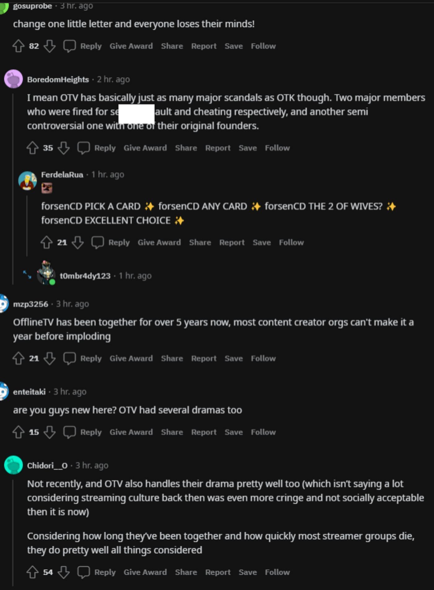 Some on Reddit pointed out that Offline TV has had its own troubles in the past. (Image via StreamFails/Reddit)