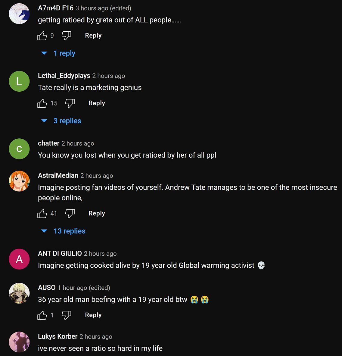 Fans in the YouTube comments section reacting to the streamer&#039;s take on the viral social media interaction (Image via xQc Clips/YouTube)