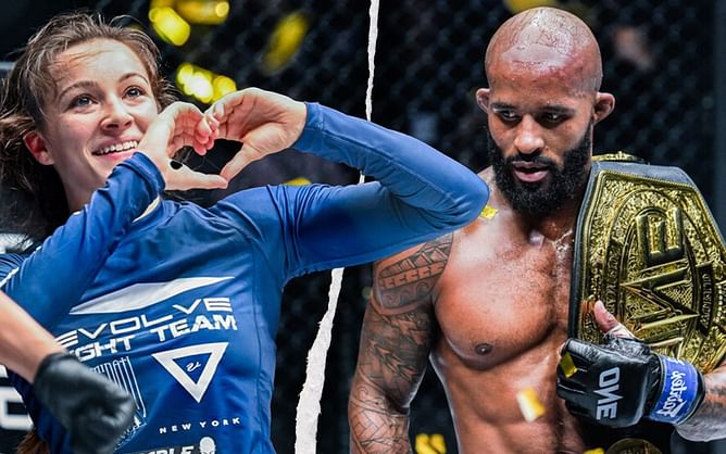 Danielle Kelly gets giddy after she and Demetrious Johnson geeked out over video games