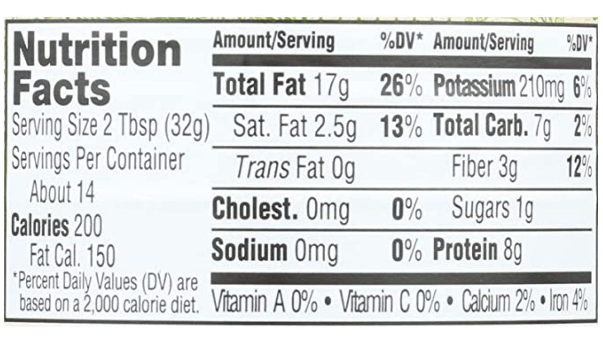 Nutrition Profile of 365 Everyday Peanut Butter (Image via Amazon)