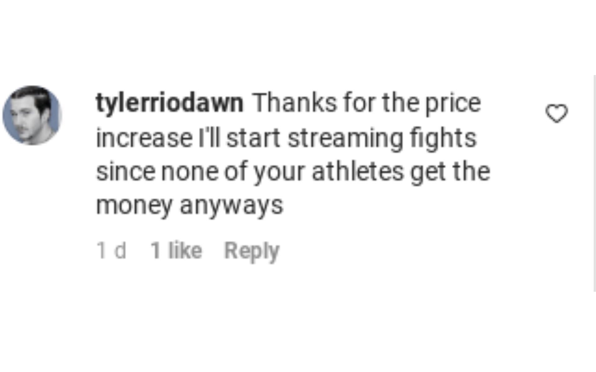 One fan admitting that they&#039;ll start illegally streaming fights