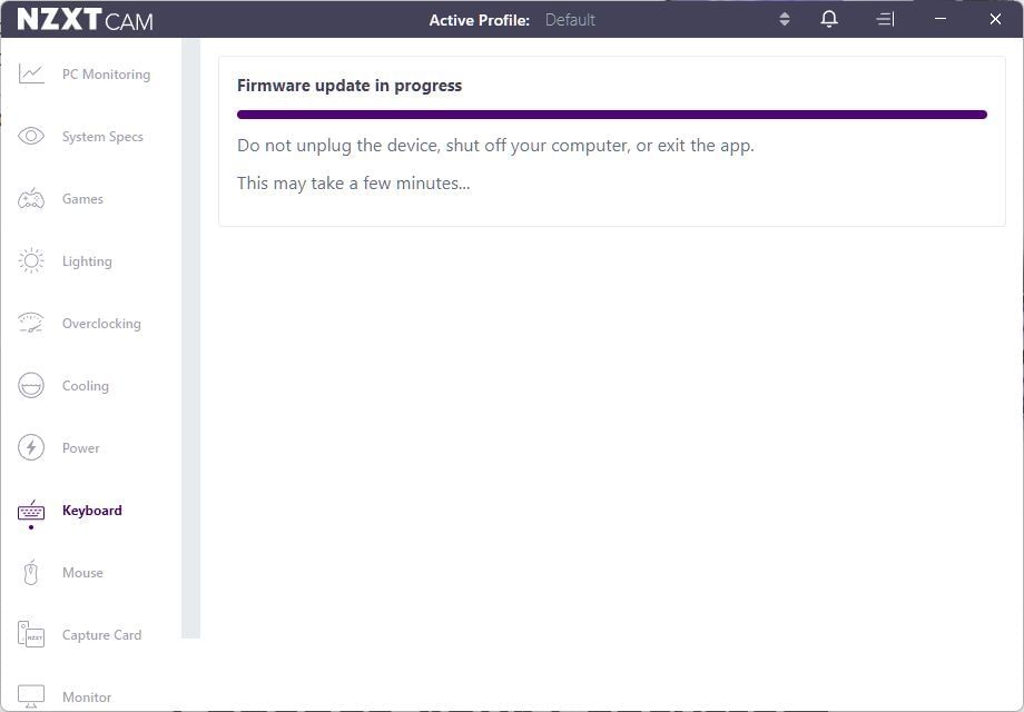 Firmware updates via CAM software (Image via NZXT)