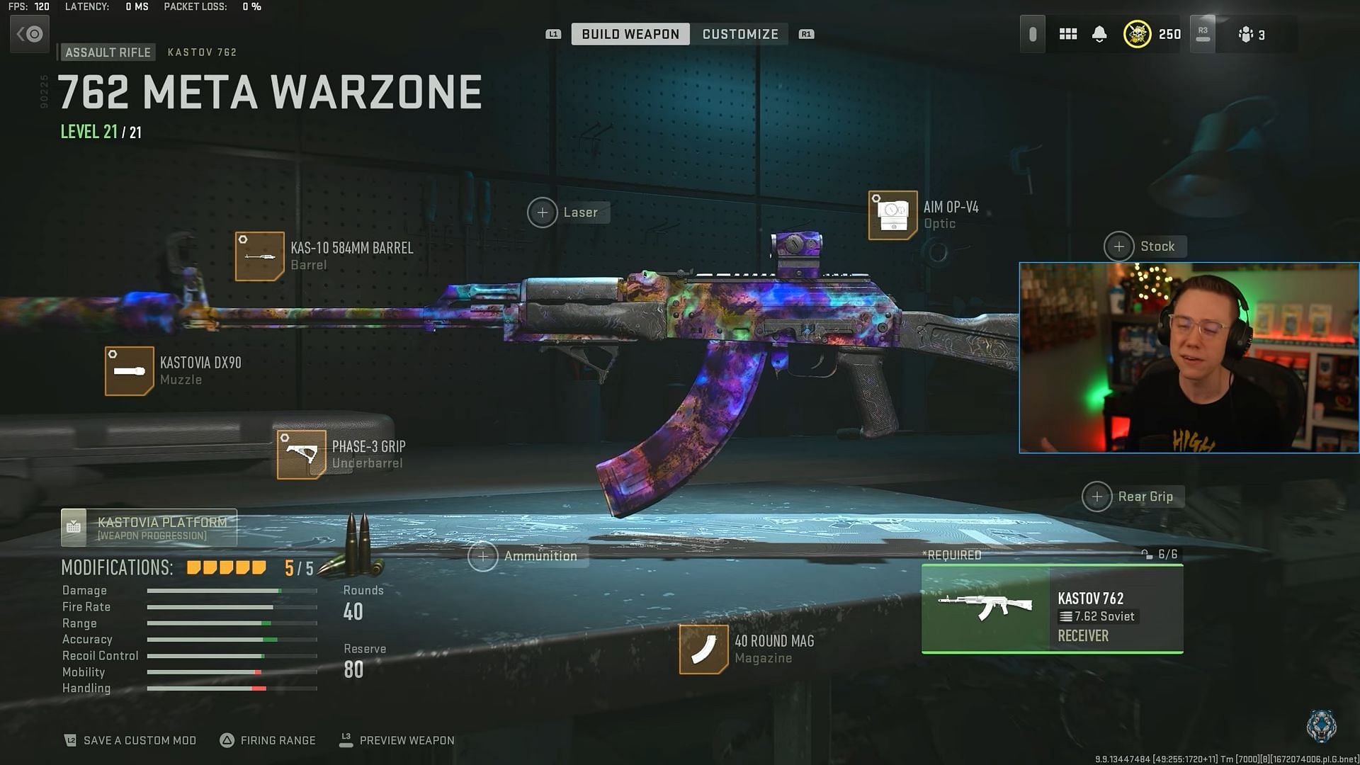 Kastov 762 loadout for Warzone 2 Season 1 Reloaded (Image via Activision and YouTube/WhosImmortal)