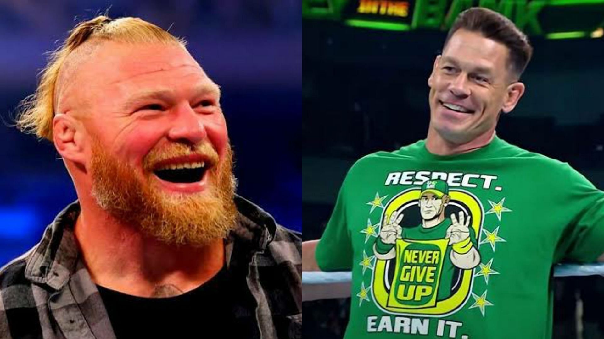 Brock Lesnar (left); John Cena (right)