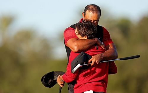 Tiger Woods and son Charlie at the PNC Championship