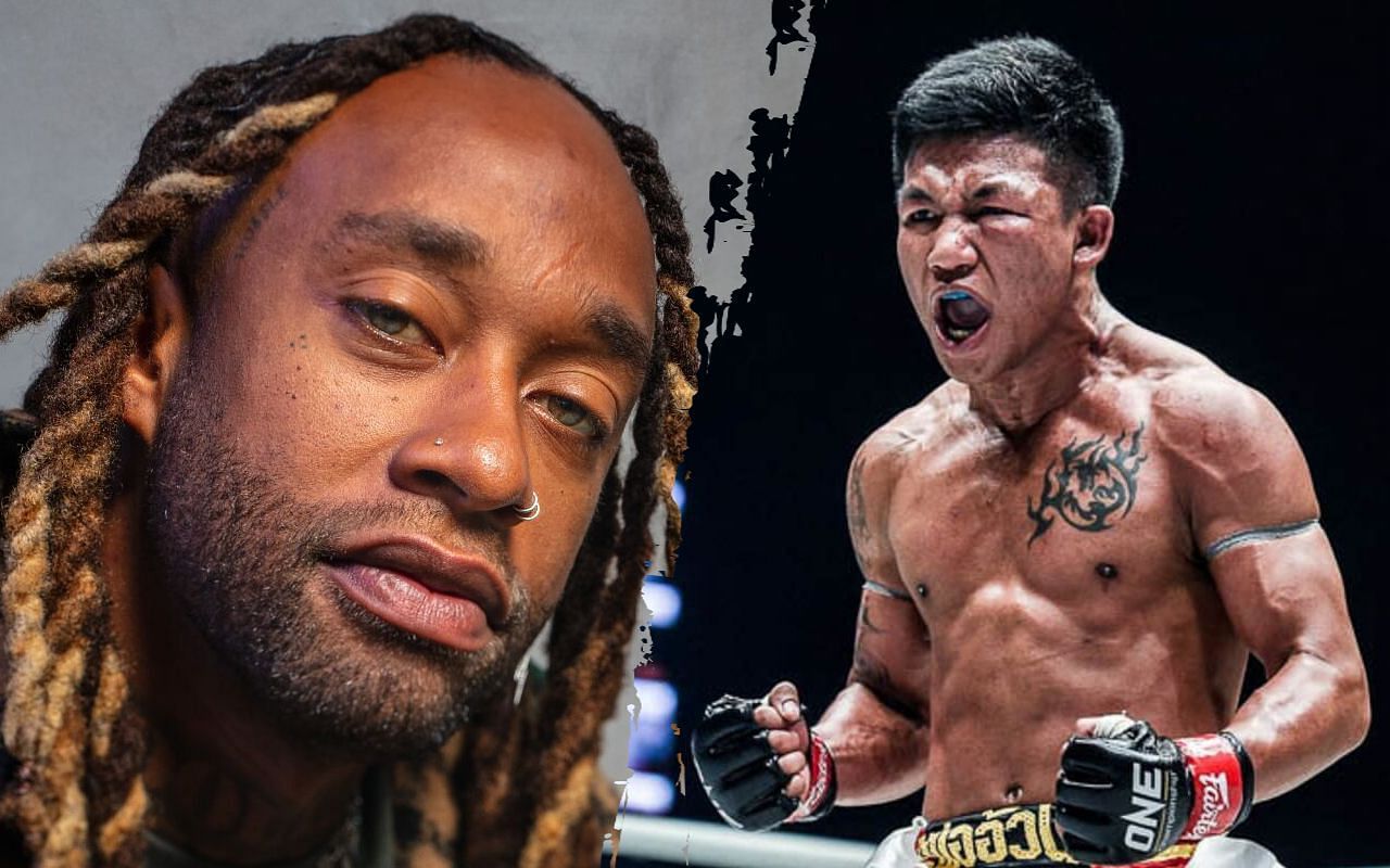 Ty Dolla Sign (Left) gave props to one of his favourite fighters, Rodtang Jitmaungnon (Right)