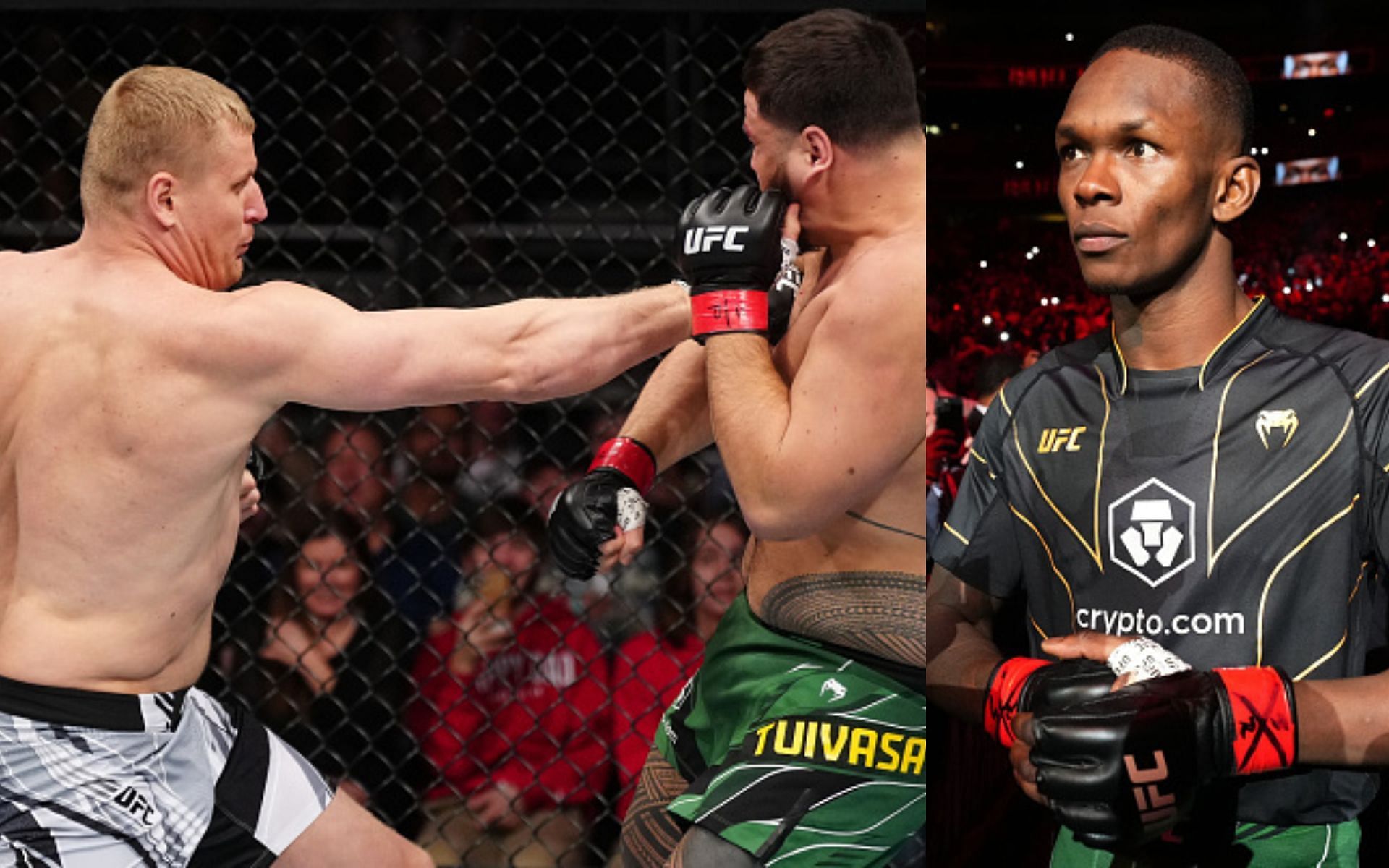 Tai Tuivasa vs. Sergei Pavlovich (left), Israel Adesanya (right)